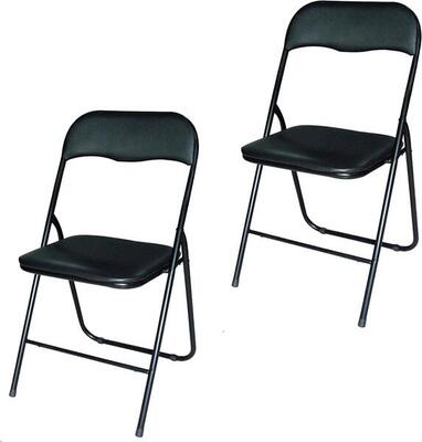 Brasq klapstoel zwart - opvouwbare stoel 43x38x78 cm