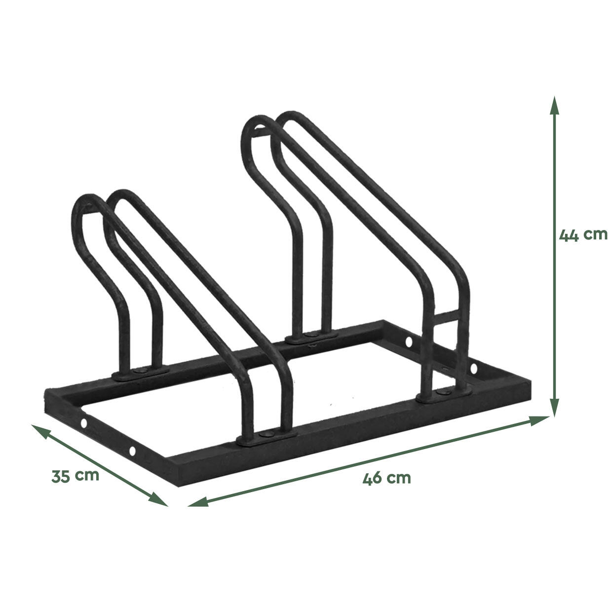 BRASQ Fietsenrek voor 2 Fietsen - Gegalvaniseerd Staal - Zwart 2/2