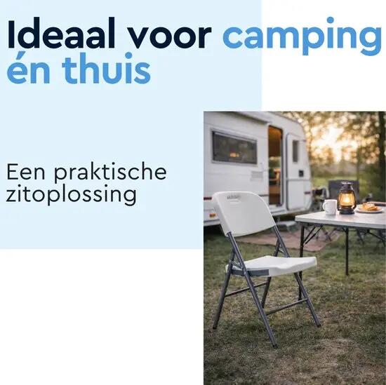 BRASQ Klapstoel Wit - Opvouwbare Stoel - HDPE en Staal - 100 kg 3/5