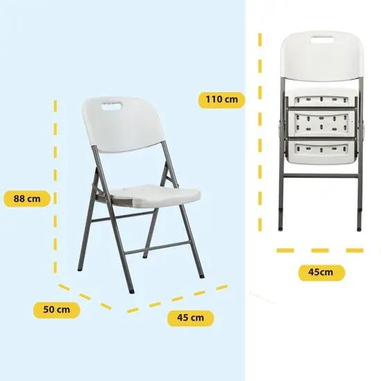 BRASQ Klapstoel Wit - Opvouwbare Stoel - HDPE en Staal - 100 kg 2/5