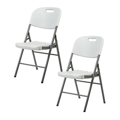 Brasq set van 4 klapstoelen wit - opvouwbare stoelen - pvc - 120 kg