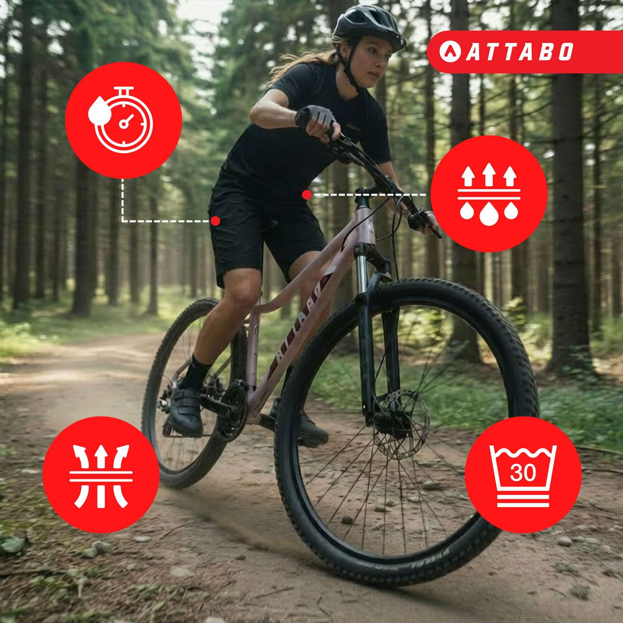 Shorts de ciclismo feminino ATTABO Ryst 2 em 1 6/7