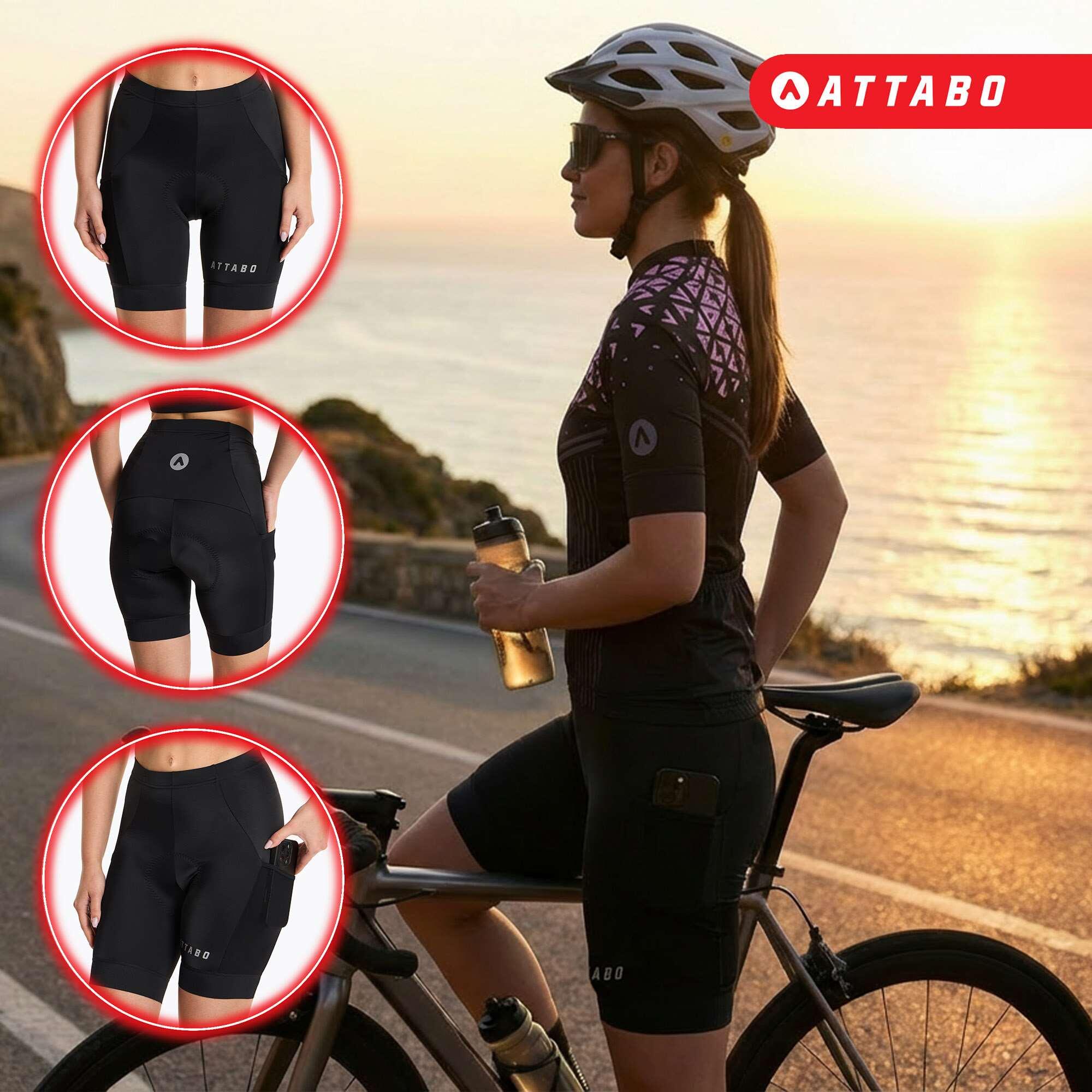 Shorts de ciclismo feminino ATTABO Ryst 2 em 1 3/7