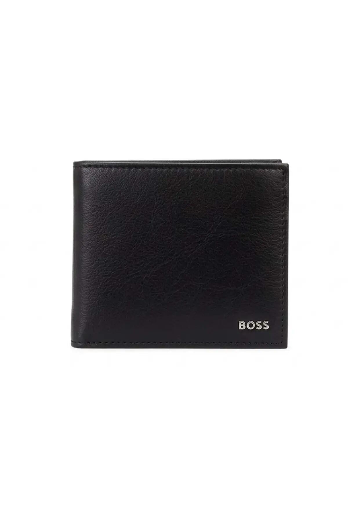"Randy" Brieftasche, Leder, Zweifach gefaltet Damen und Herren Schwarz 4/5
