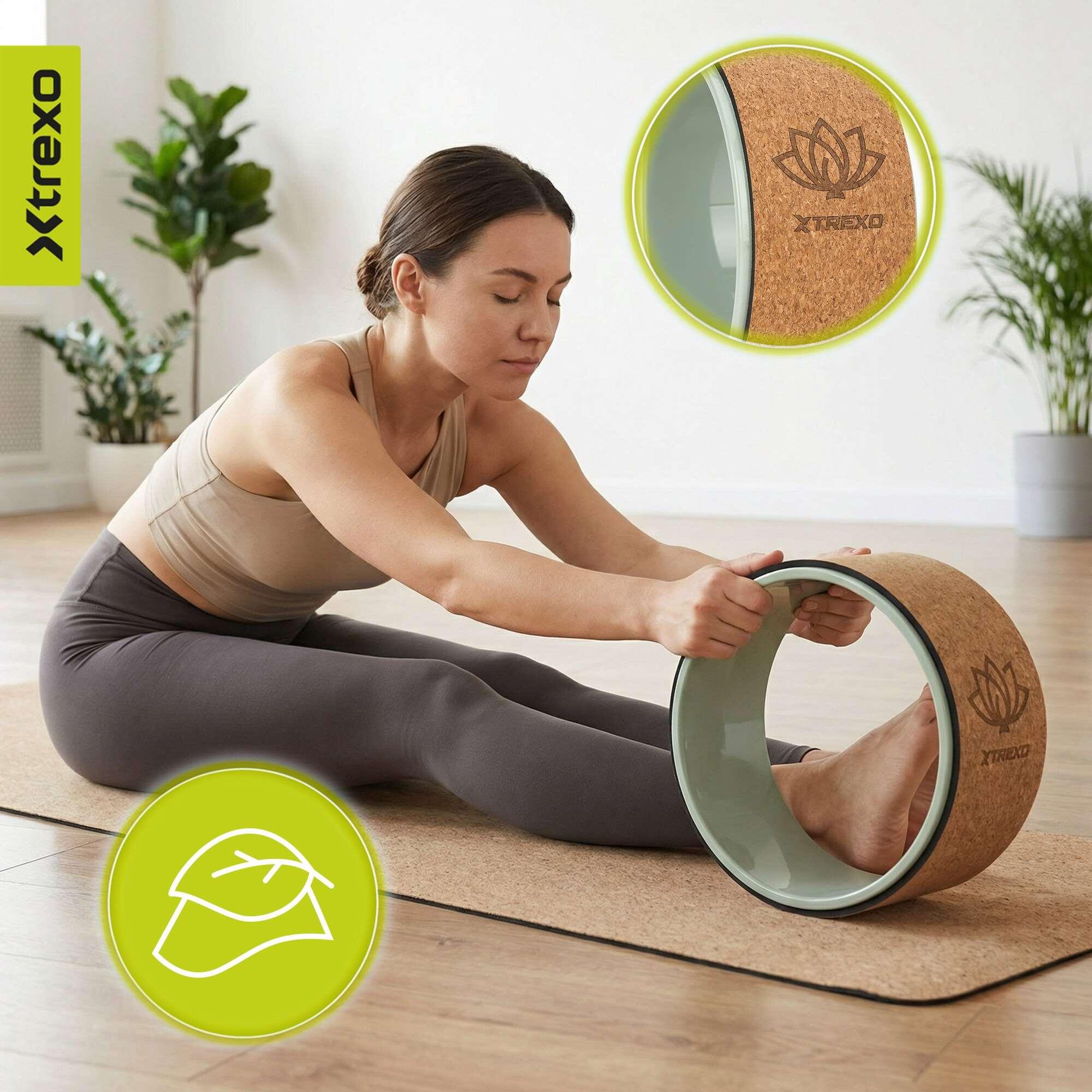 Aro de yoga XTREXO de corcho Flowheel 8/8
