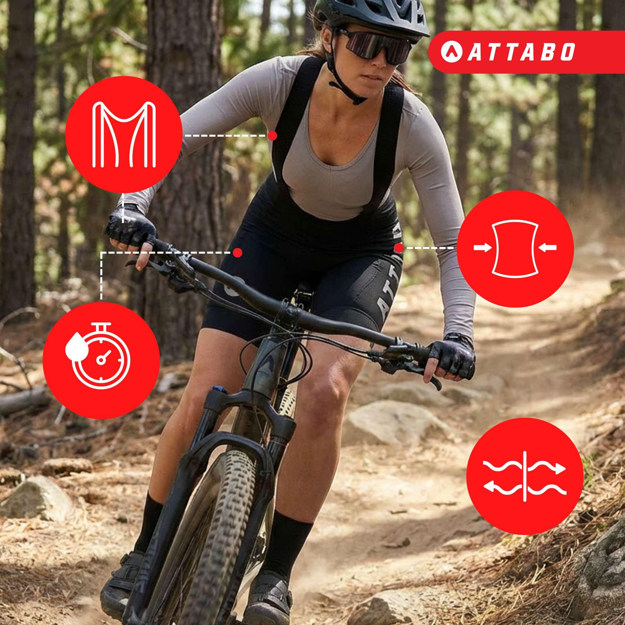 Pantalones cortos de ciclismo para mujer ATTABO Kirun WMNS Bib Shorts 6/7
