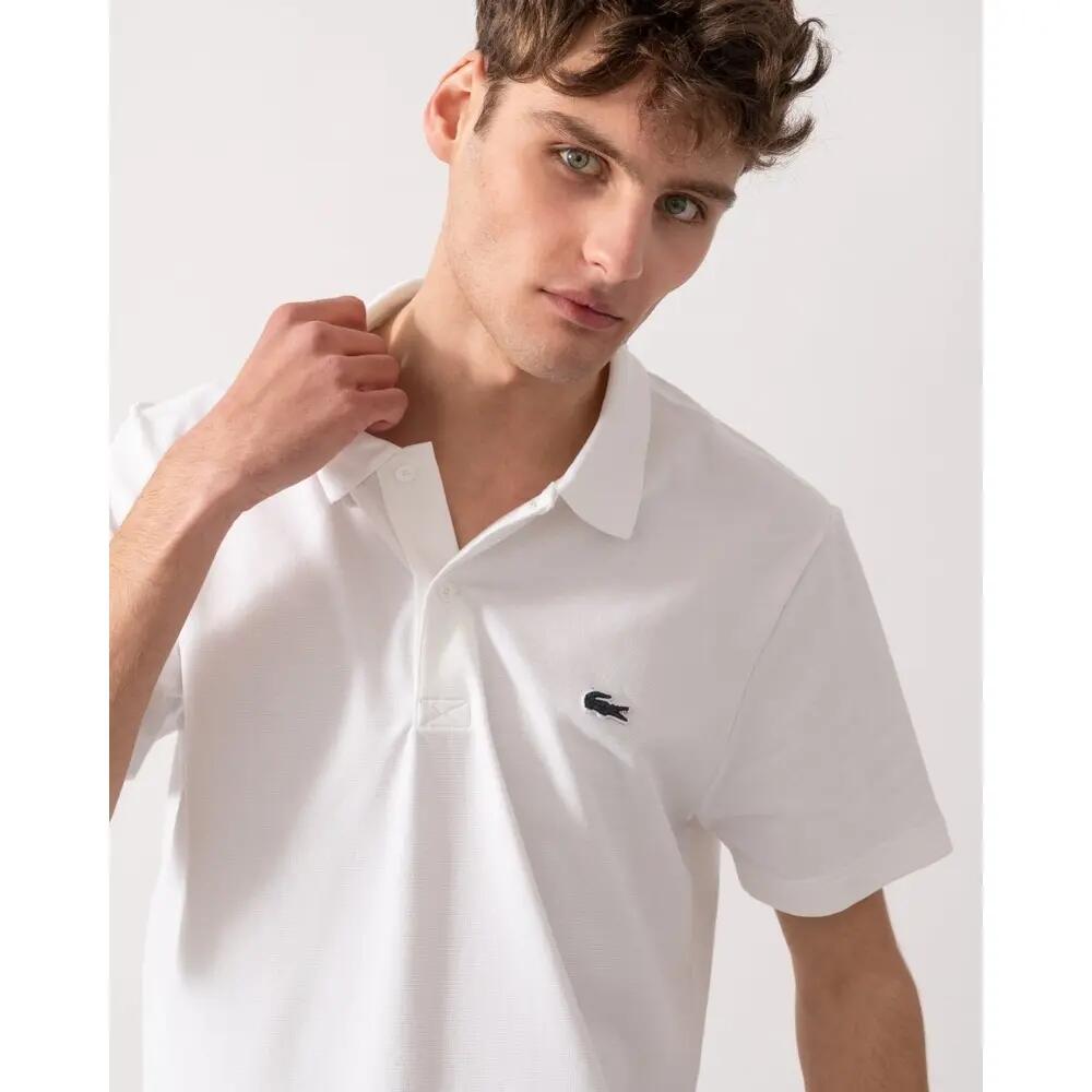 Herenpolo met logo op de borst, reguliere pasvorm (Wit) 3/5
