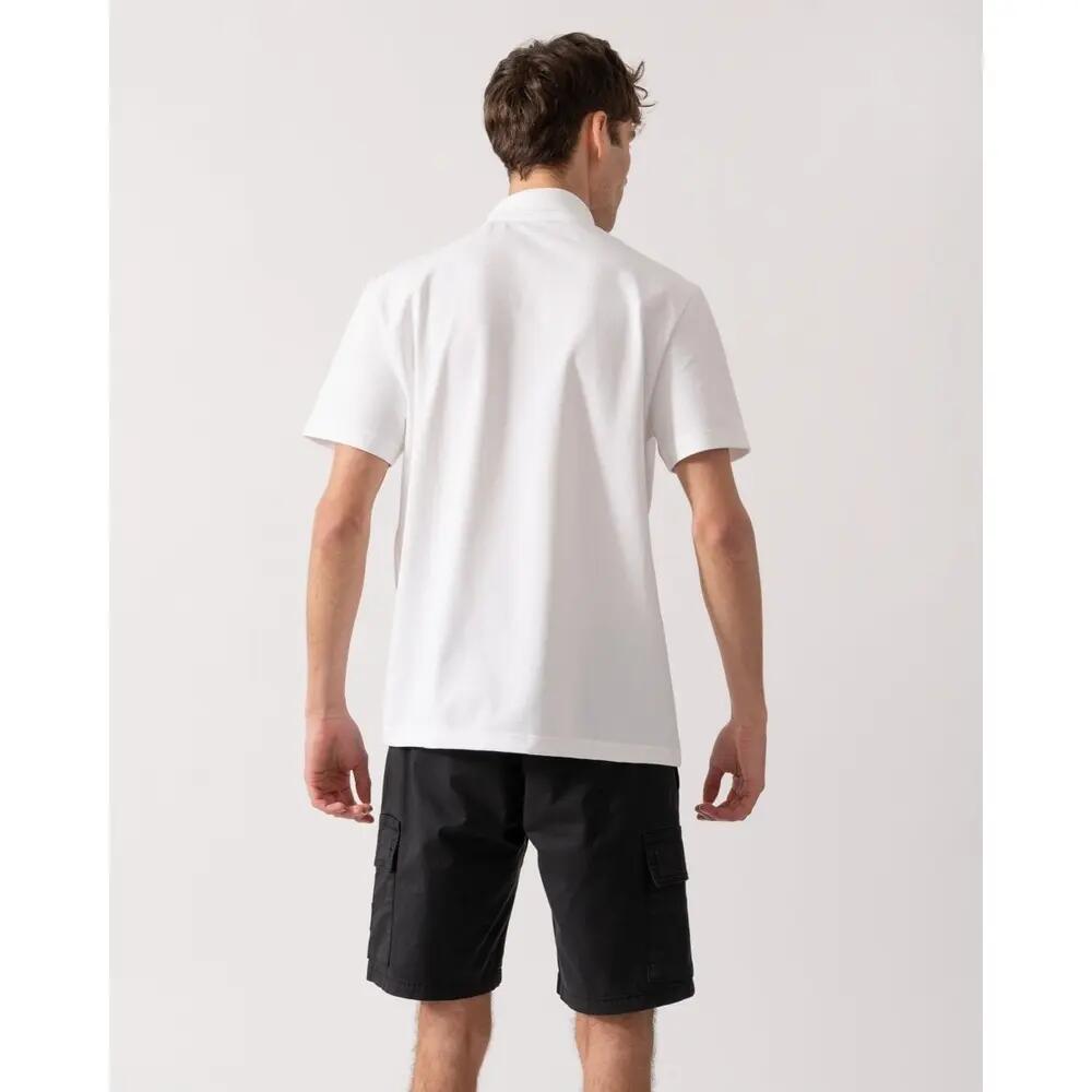 Herenpolo met logo op de borst, reguliere pasvorm (Wit) 2/5