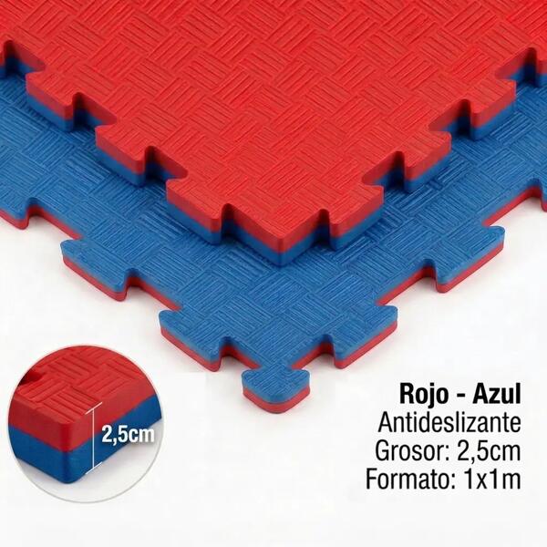 PAVIMENTOS ARQUISERVI Tatami Puzzle EVA 1x1m 2,5cm Rojo-Azul