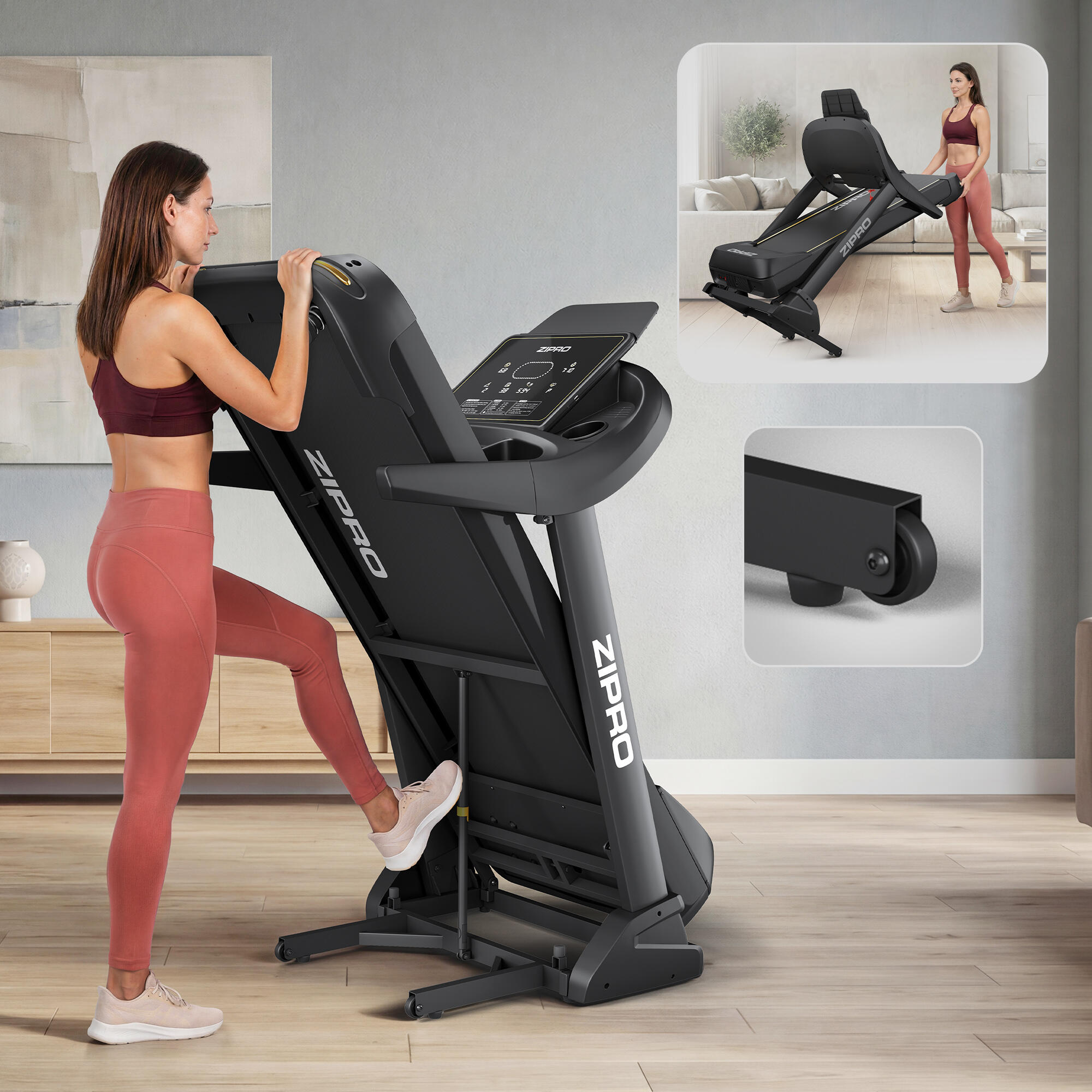Bieżnia treningowa elektryczna do biegania do 22 km/h Pacemaker iConsole+ 6/16