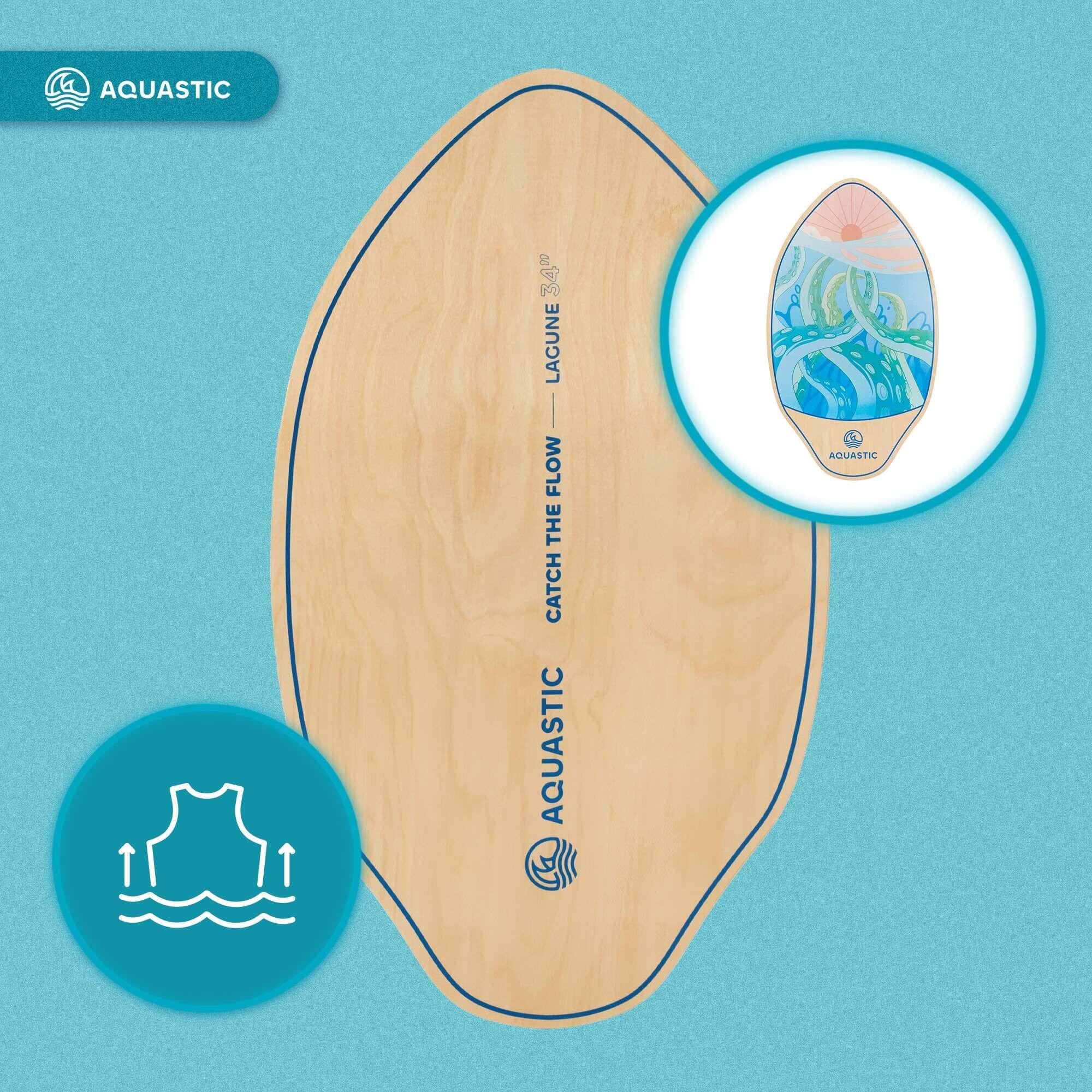 Tabla de skimboard infantil AQUASTIC Lagune 34" 7/8