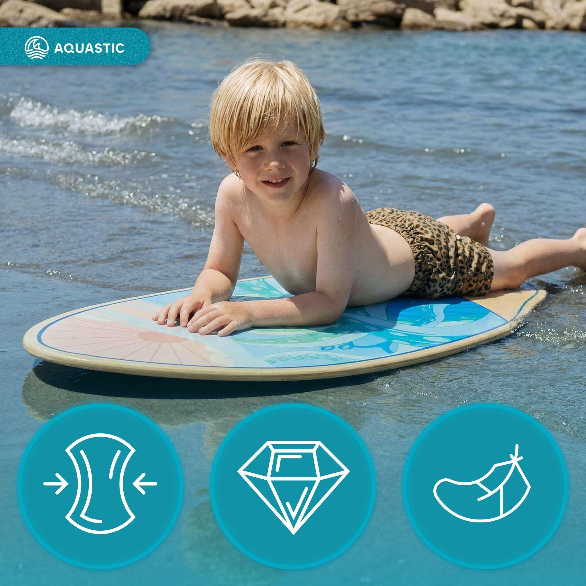 Tabla de skimboard infantil AQUASTIC Lagune 34" 6/8