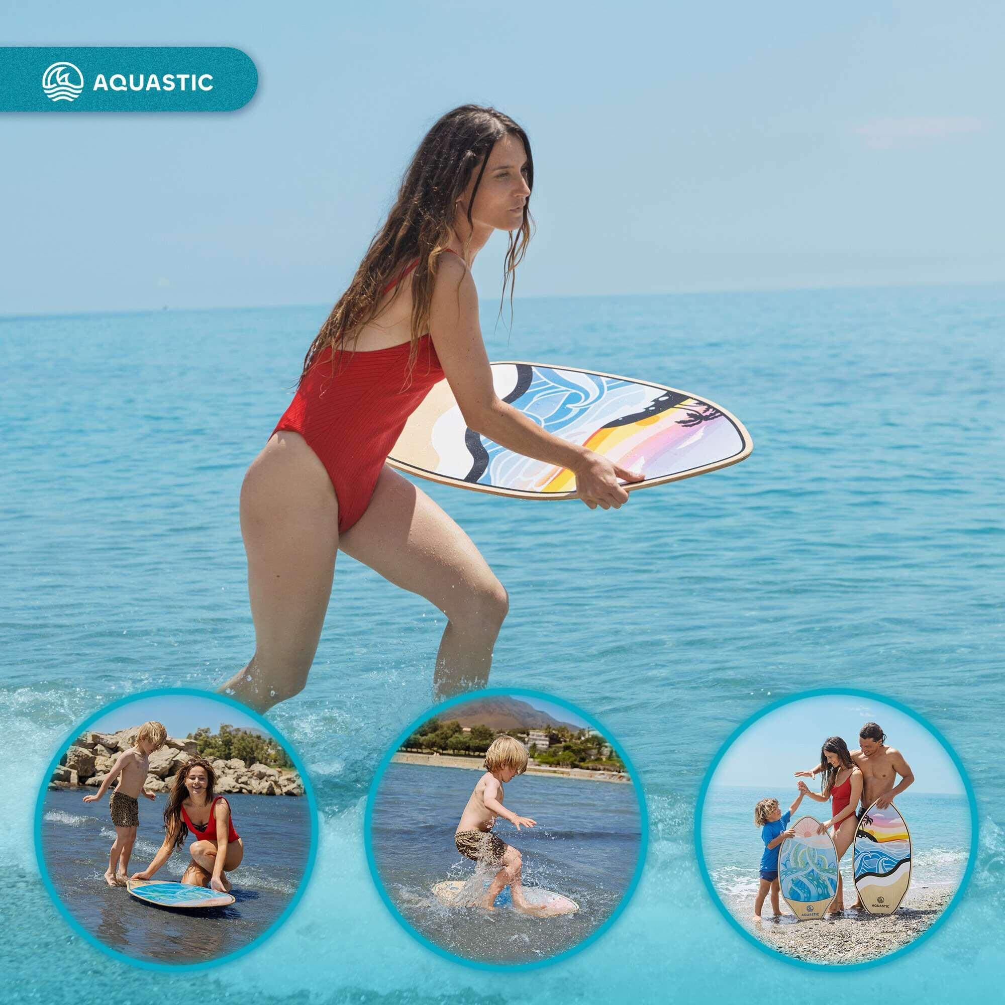 Tabla de skimboard infantil AQUASTIC Lagune 34" 5/8