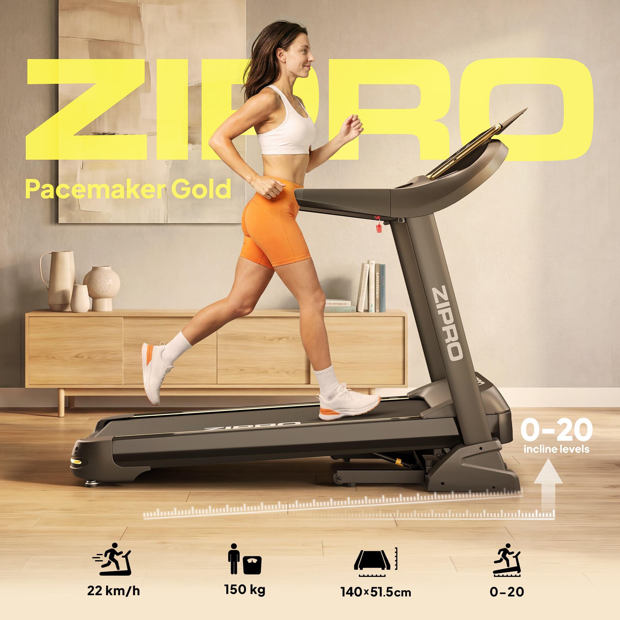 Bieżnia Domowa Elektryczna do Biegania do 22 km/h Zipro Pacemaker Gold iConsole+ 3/16
