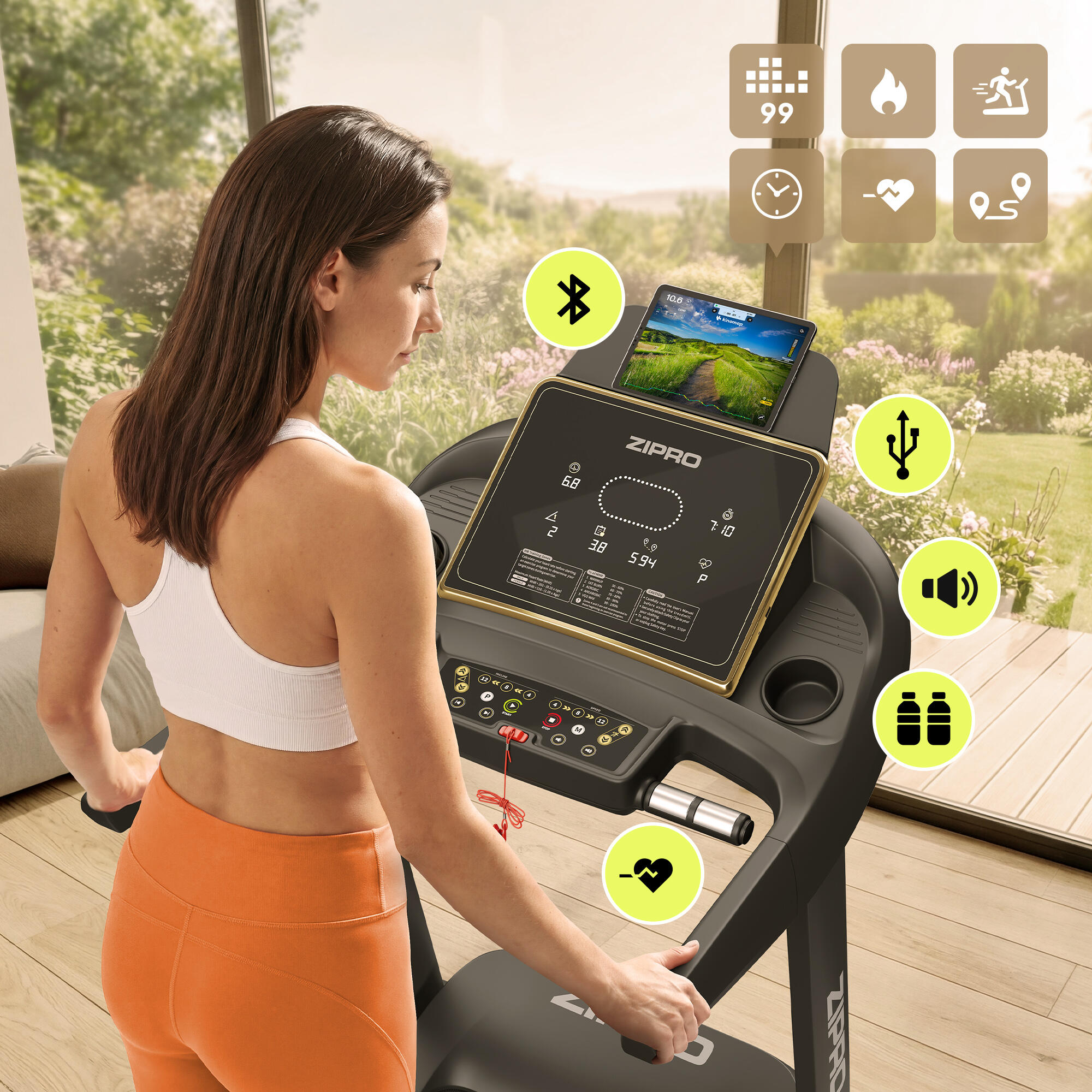 Bieżnia Domowa Elektryczna do Biegania do 22 km/h Zipro Pacemaker Gold iConsole+