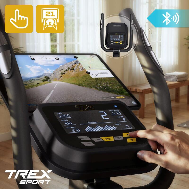 Bicicletă eliptică electromagnetică Trex Sport STARK 14kg, 135kg