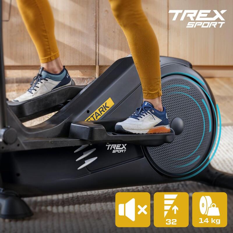 Bicicletă eliptică electromagnetică Trex Sport STARK 14kg, 135kg
