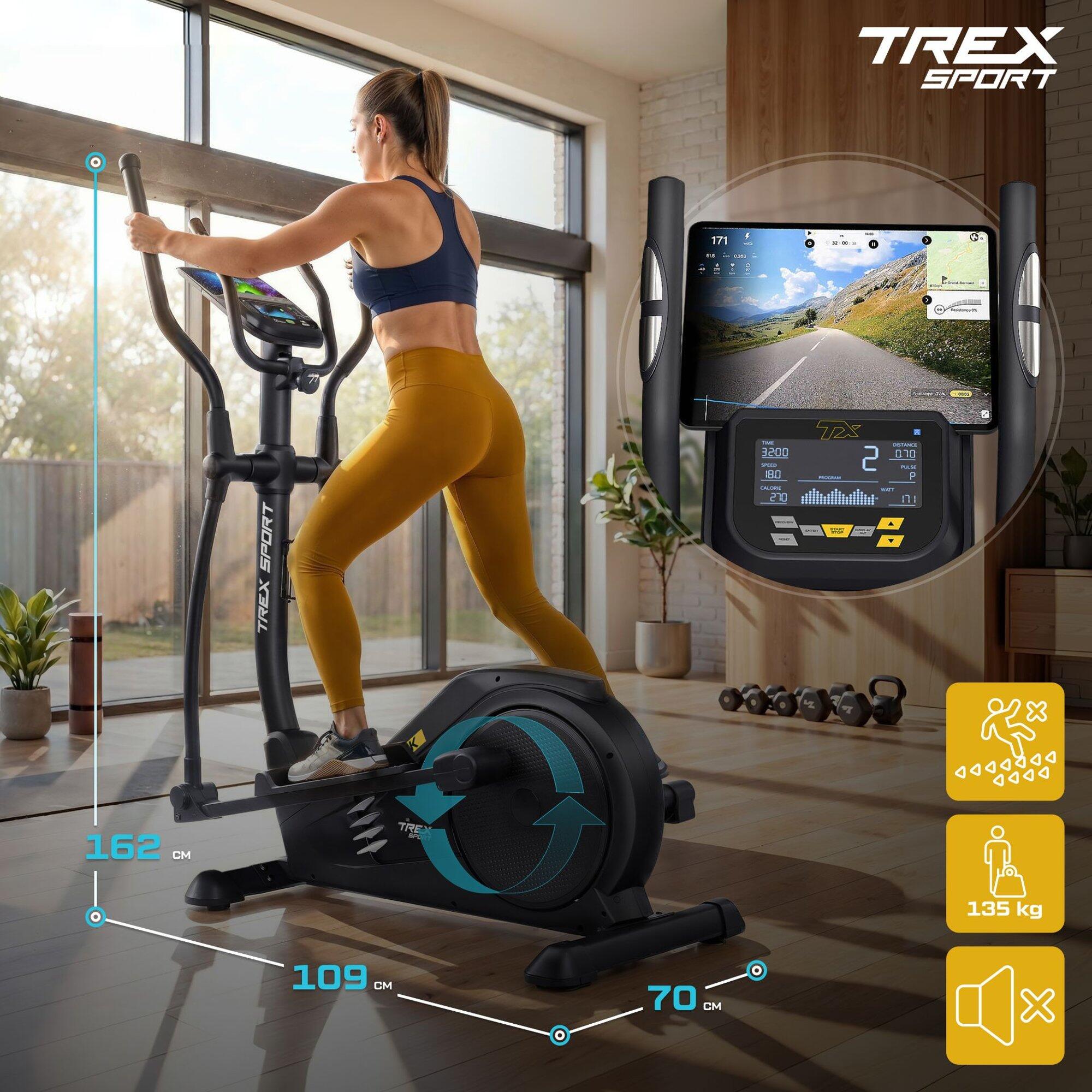 Ellittica elettromagnetica Trex Sport STARK con volano 14 kg 135 kg 2/7
