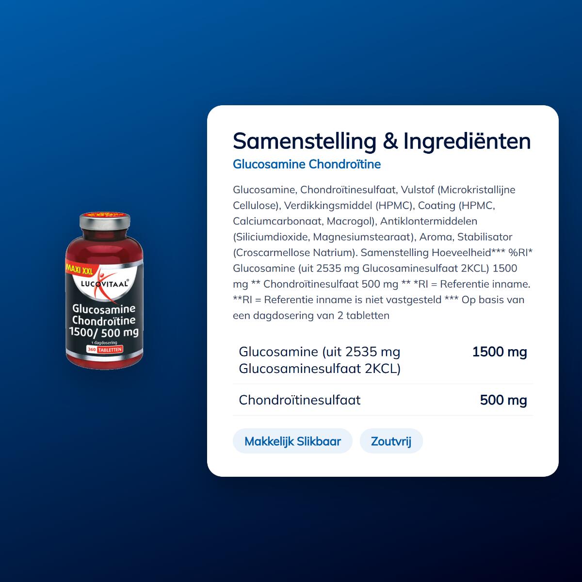 Lucovitaal Glucosamine Chondroïtine 360 tabletten MAXI XXL 4/5