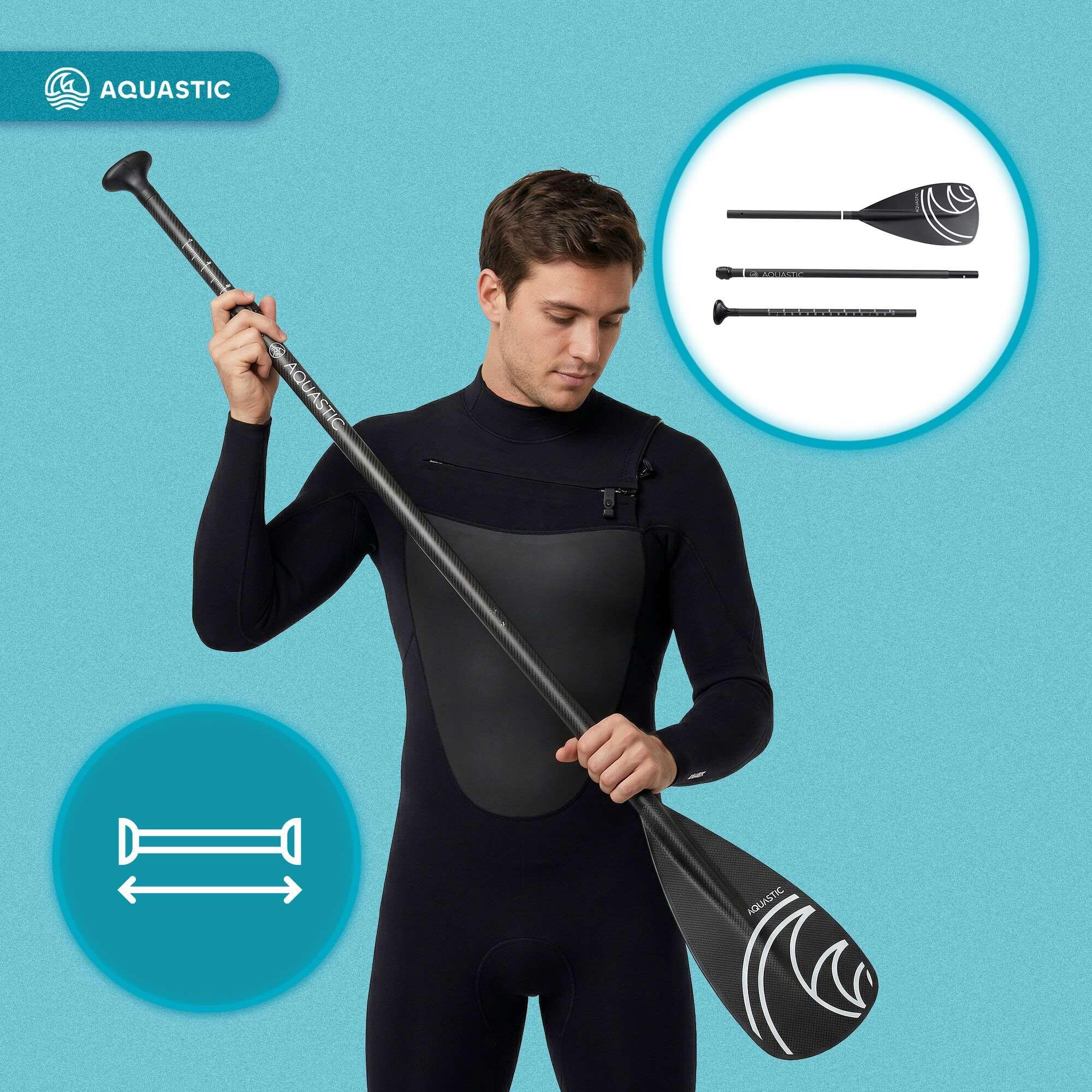 3-teiliges SUP-Paddel AQUASTIC SUP Fiber + Carbon 7/8