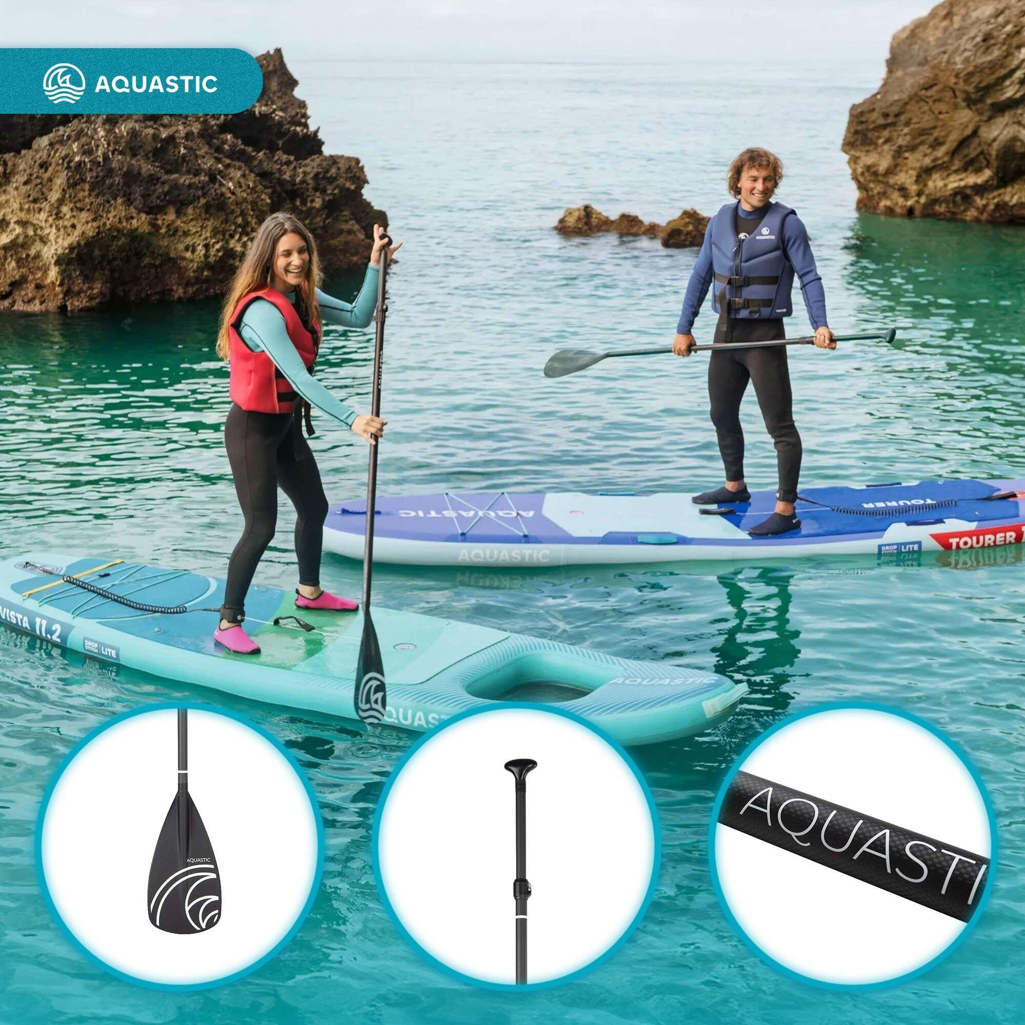 3-teiliges SUP-Paddel AQUASTIC SUP Fiber + Carbon 4/8