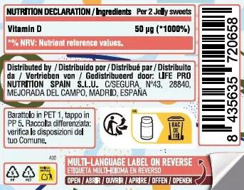 LIFE PRO CHEWY VITAMIN D3 60 GUMMIES - Vitamina D3 y Defensas 3/4