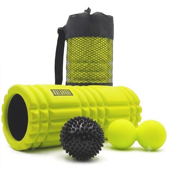 Foam Roller Kit, 3 en 1 - Rouleaux Massage Musculaire, balle Double, à Picots