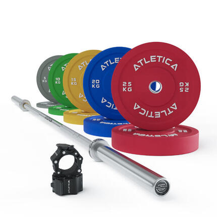 Langhantel Set | Alpha Weightlifting |150kg Bumper Plates | Pro Collars