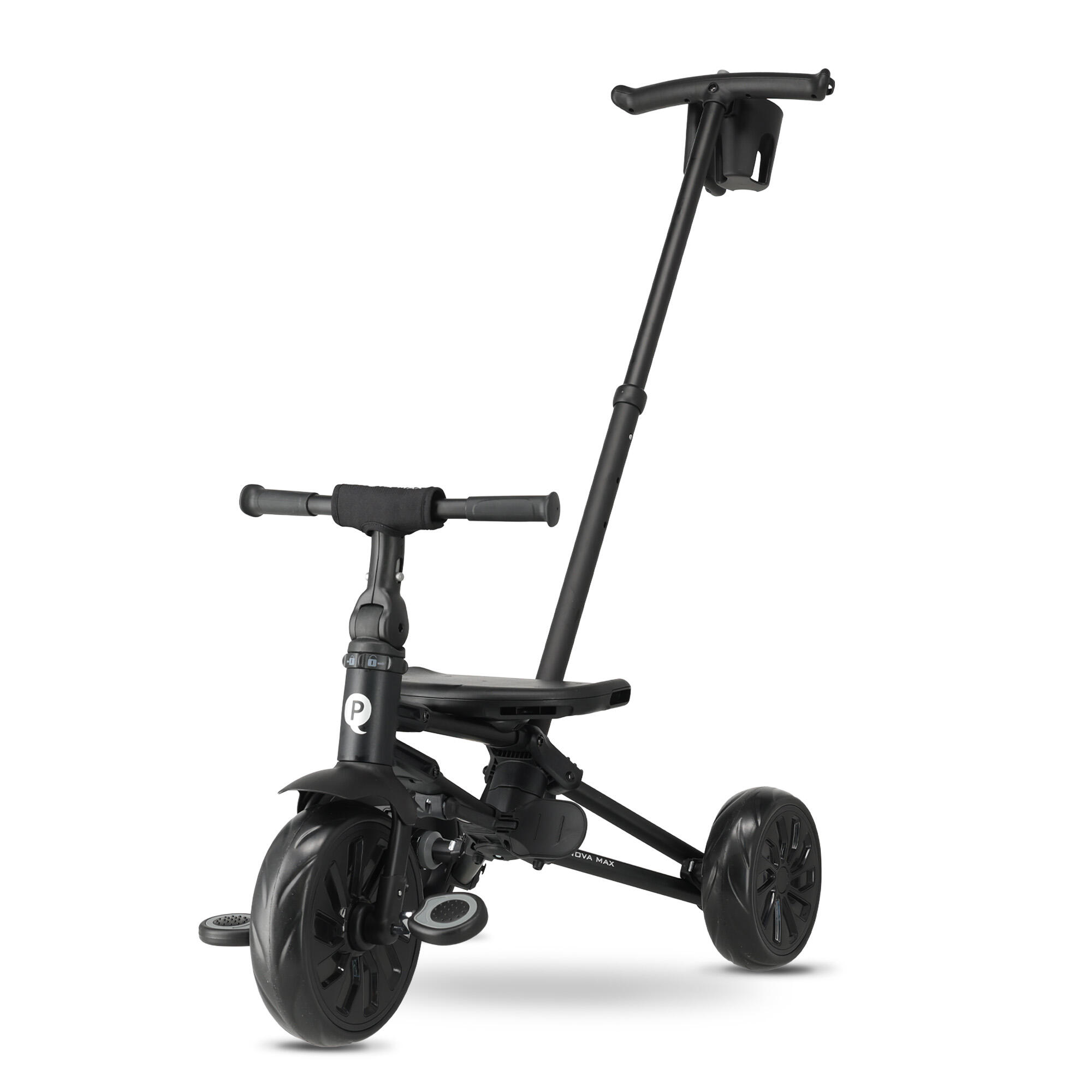 Qplay Nova Max Driewieler met Duwstang - Opvouwbare Peuterfiets - 5-in-1 - Zwart 6/10