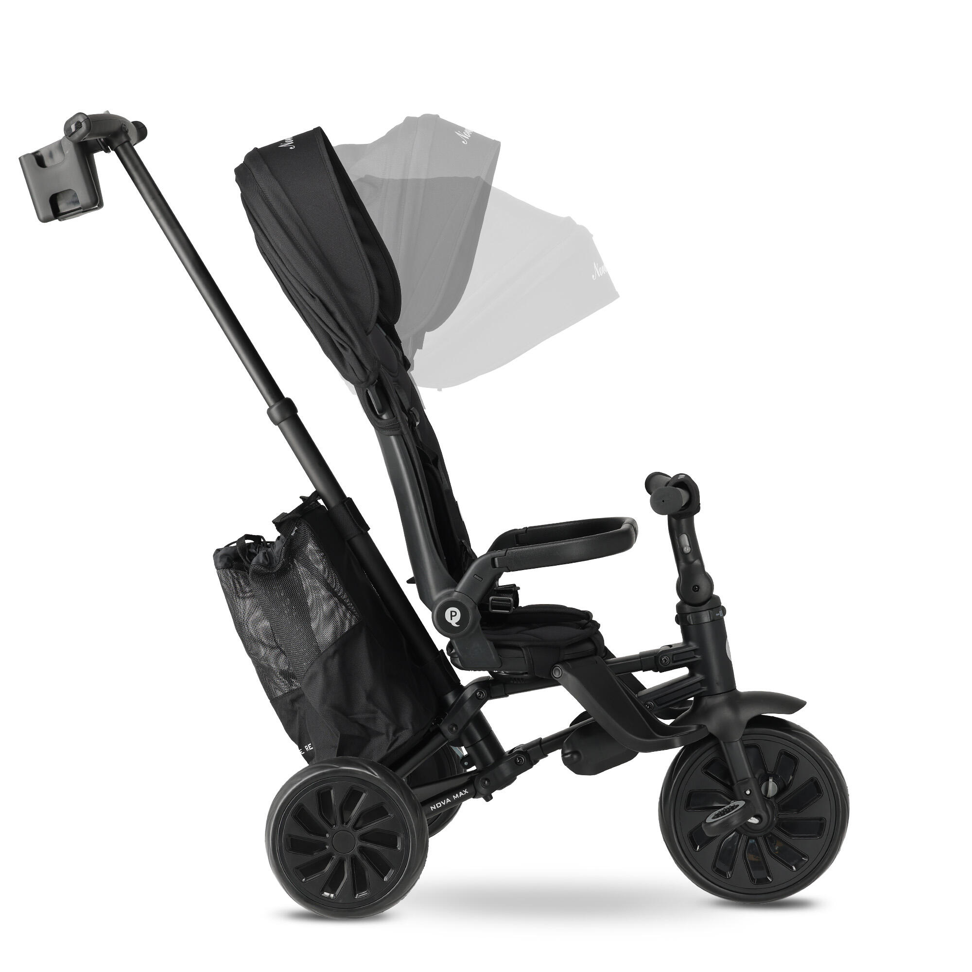 Qplay Nova Max Driewieler met Duwstang - Opvouwbare Peuterfiets - 5-in-1 - Zwart 3/10
