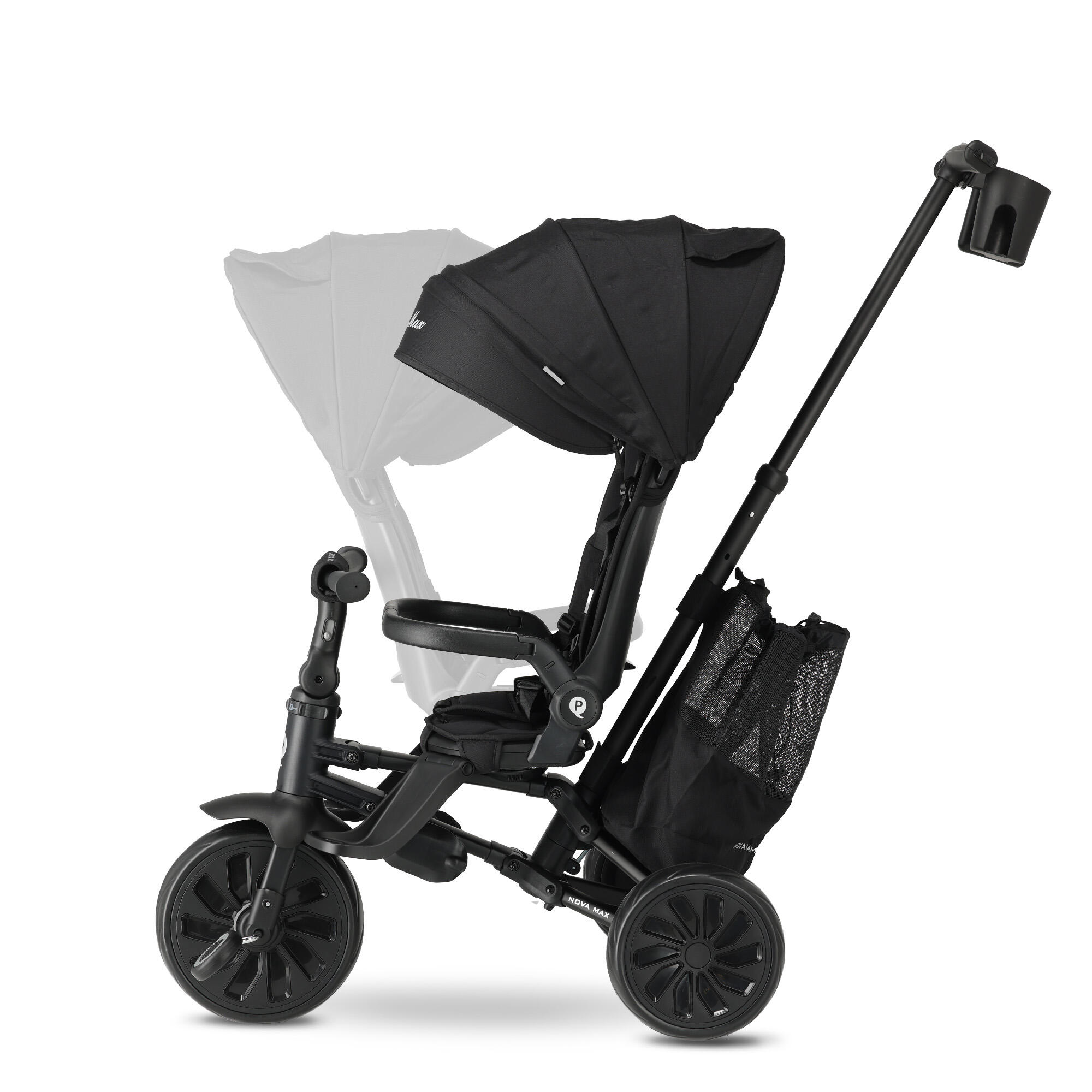 Qplay Nova Max Driewieler met Duwstang - Opvouwbare Peuterfiets - 5-in-1 - Zwart 2/10