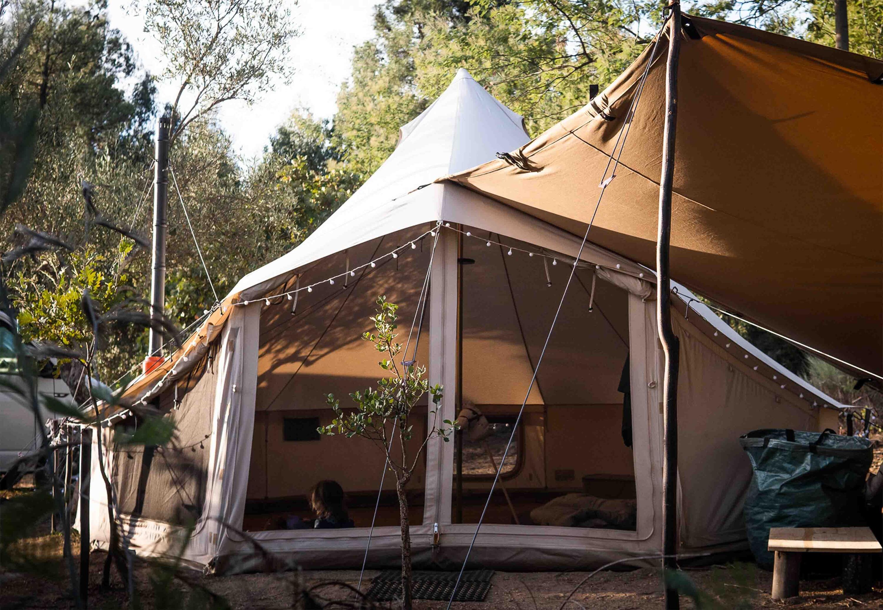 Sibley Apex 520 Katoenen Glampingtent voor 9 Personen met Panoramaramen 5/6