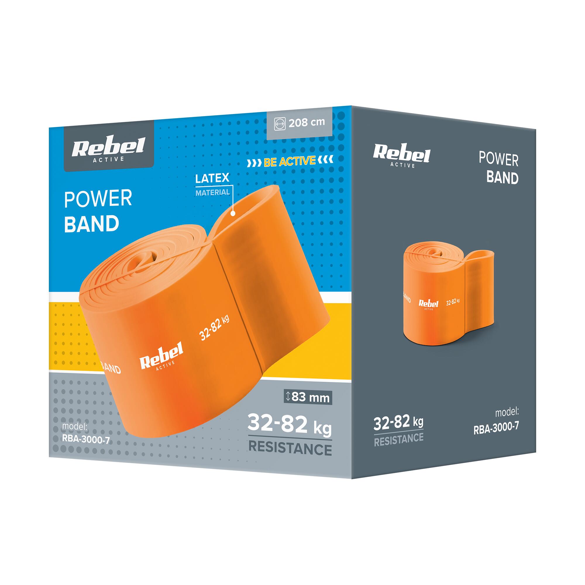 Guma oporowa taśma do ćwiczeń elastyczna power band 32-82 kg Rebel 3/7