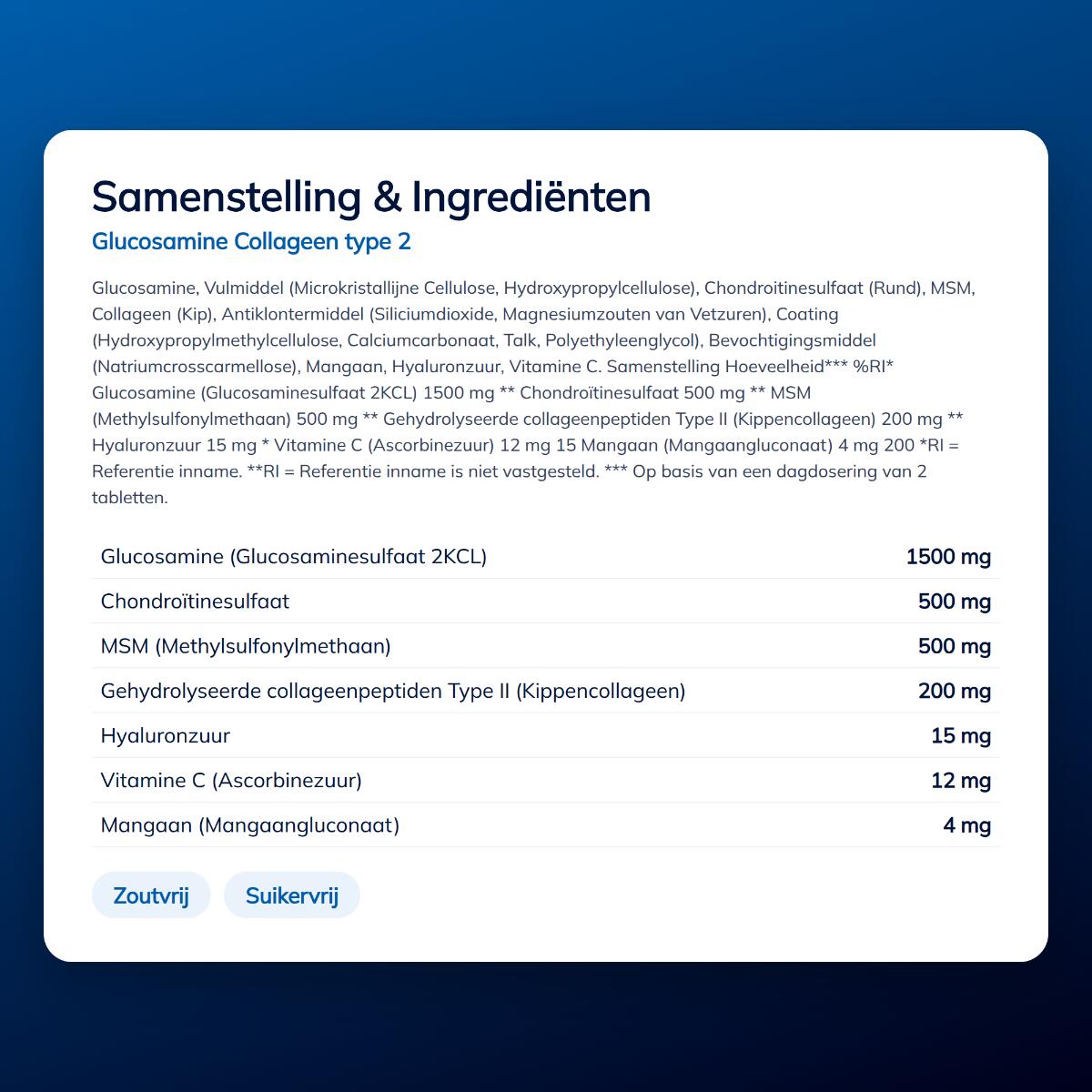 Lucovitaal Glucosamine Collageen type 2 4/5