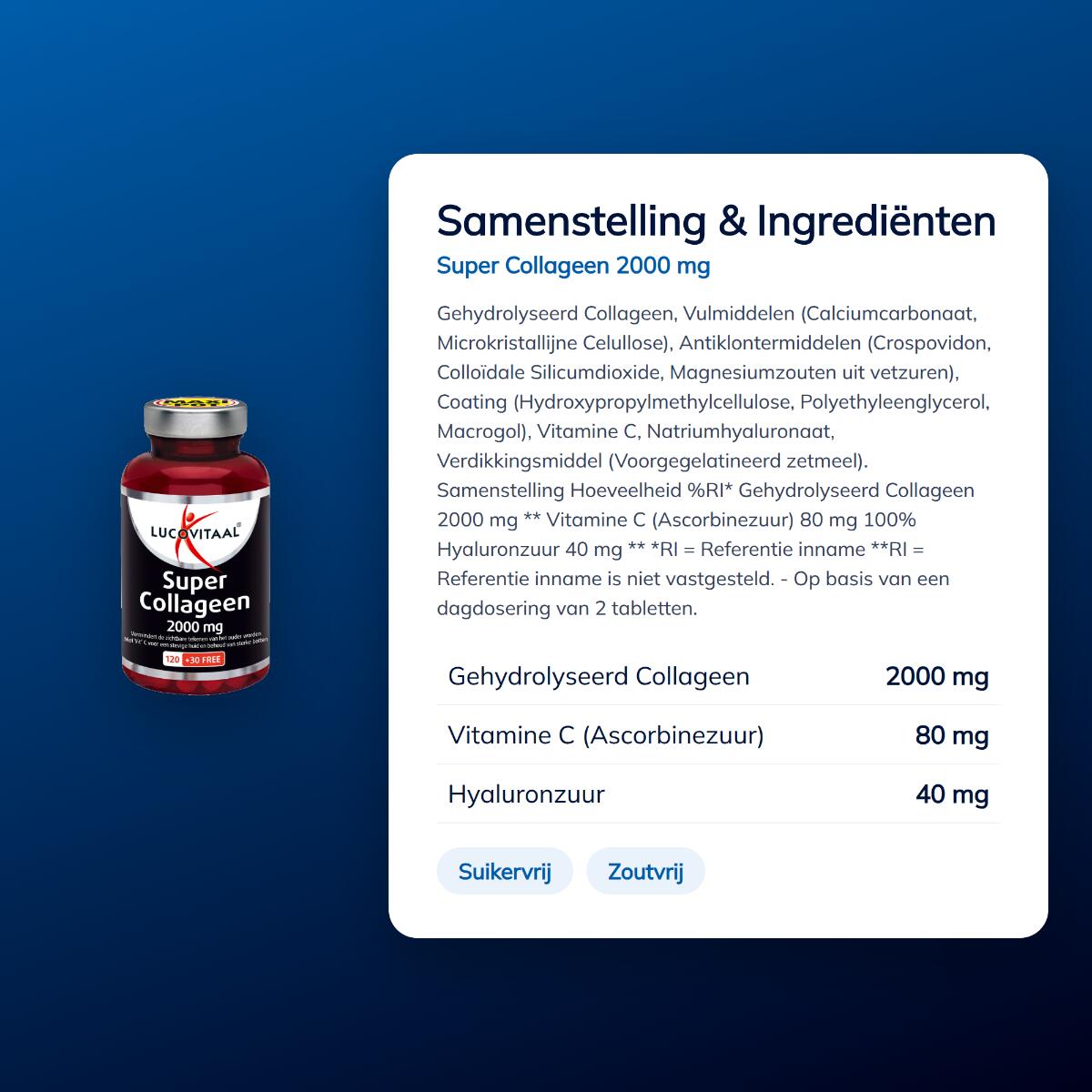 Lucovitaal Super Collageen 2000 mg 150 tabletten 4/5