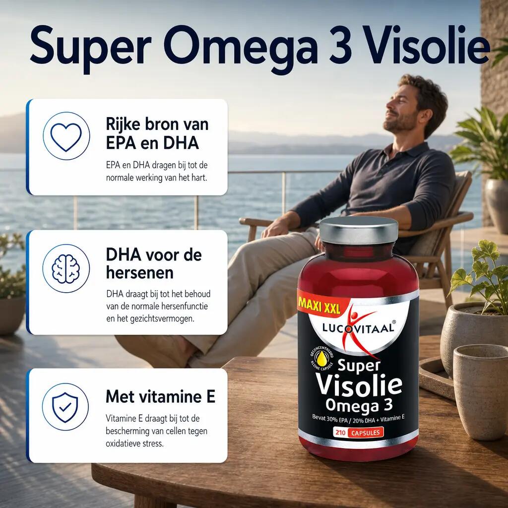Lucovitaal Super Omega 3 Visolie 210 capsules MAXI XXL 2/5