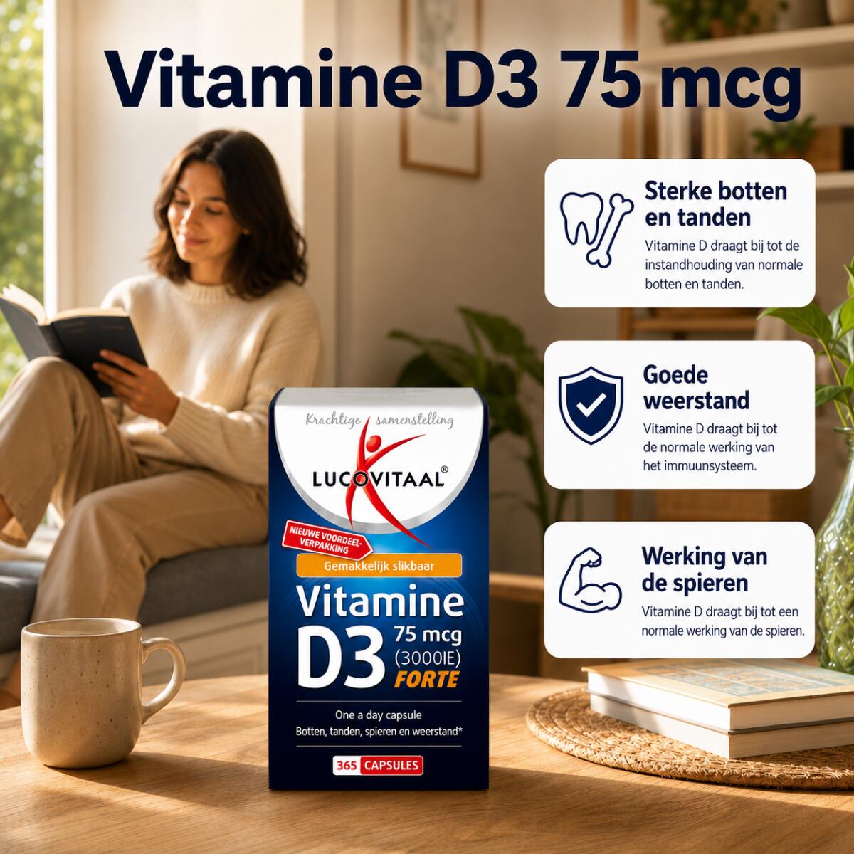 Lucovitaal Vitamine D3 75 mcg 365 capsules 2/5