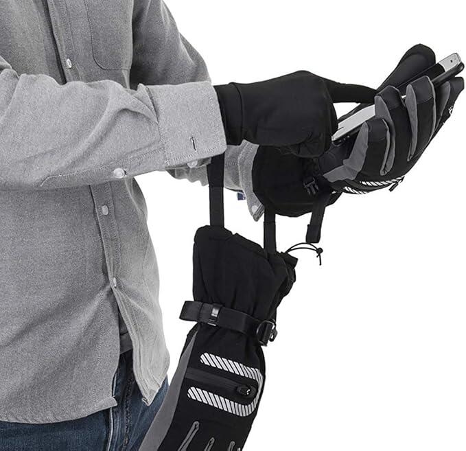 2-in-1 Skihandschuhe doppellagig gefüttert wasserdicht Touchscreen für Ganzjahre 2/7