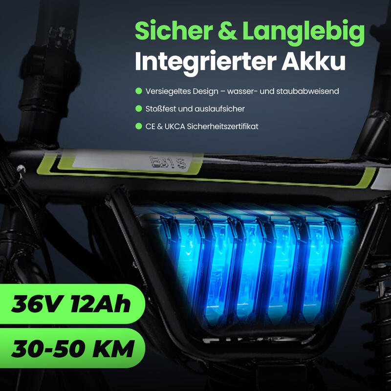 iScooter EB1S Bicicletă electrică Pedelec de 14 inch, cu aplicație
