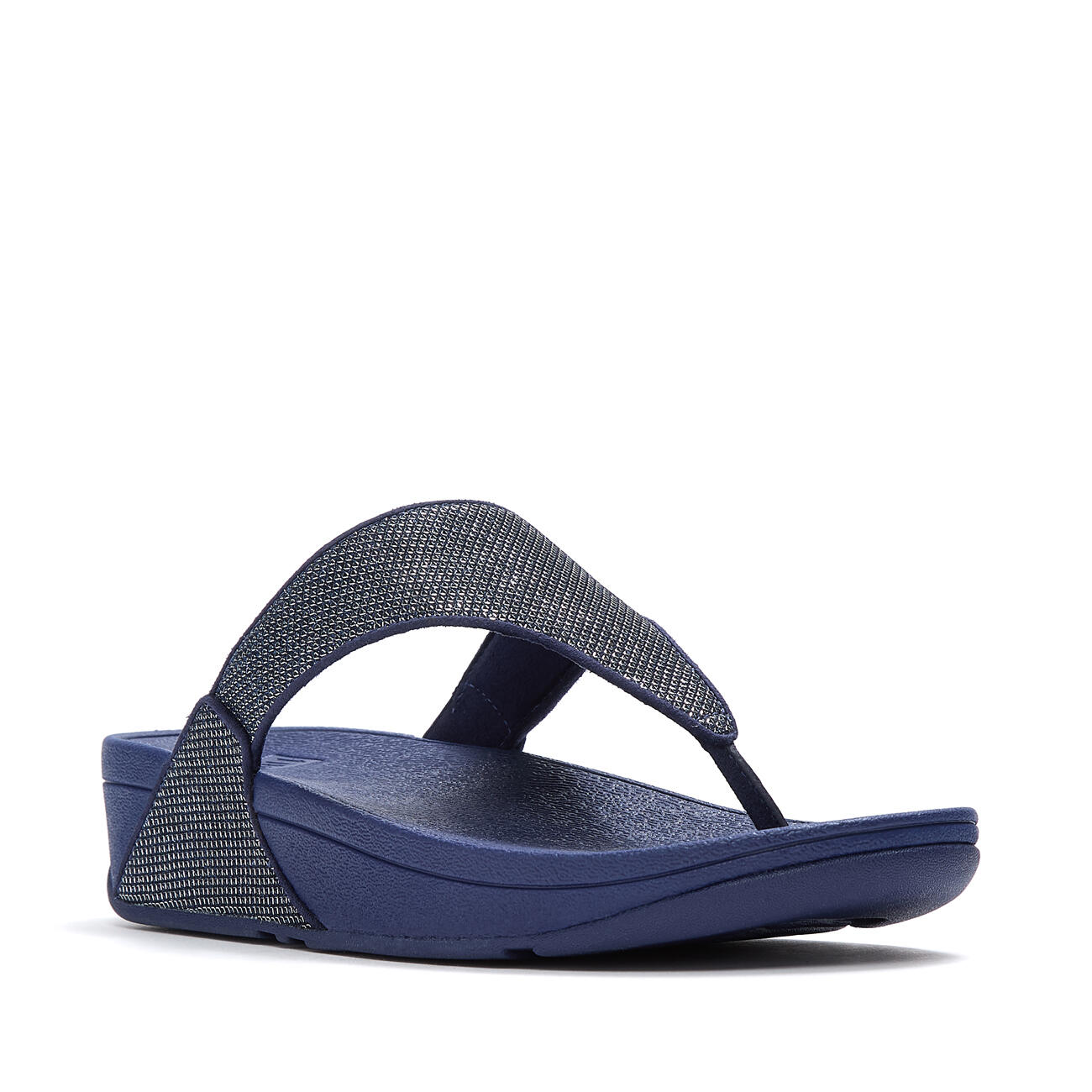 FITFLOP Lulu Shimmerglitz Toe-Post Sandals  DONKER BLAUW 36 1/4