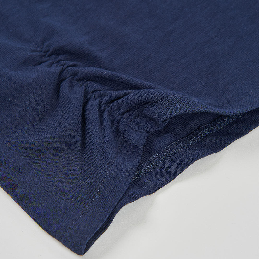 Camiseta niña algodón azul marino 4/4