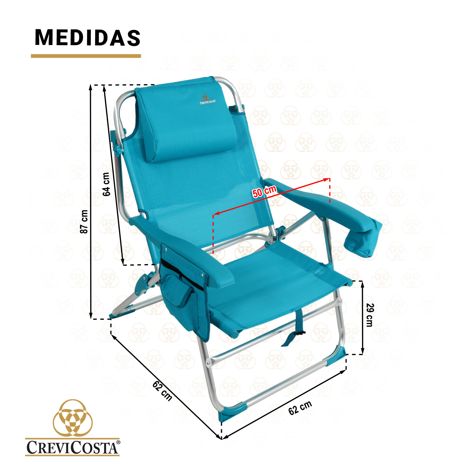 Silla de Playa Nautilus 2108 - CREVICOSTA. Turquesa 5/6