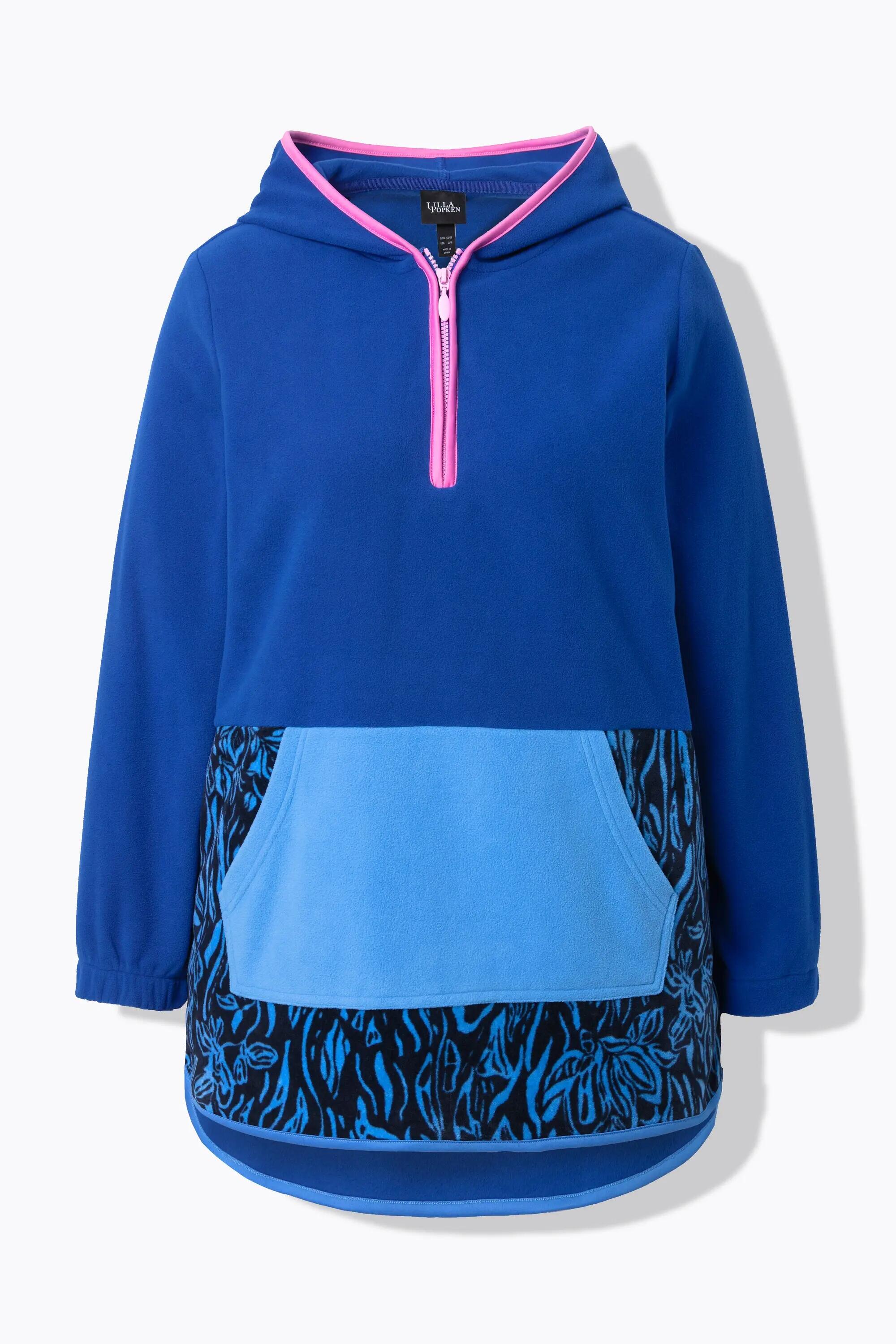 Dames Lange fleecehoodie colorblocking capuchon lange mouwen 11/11