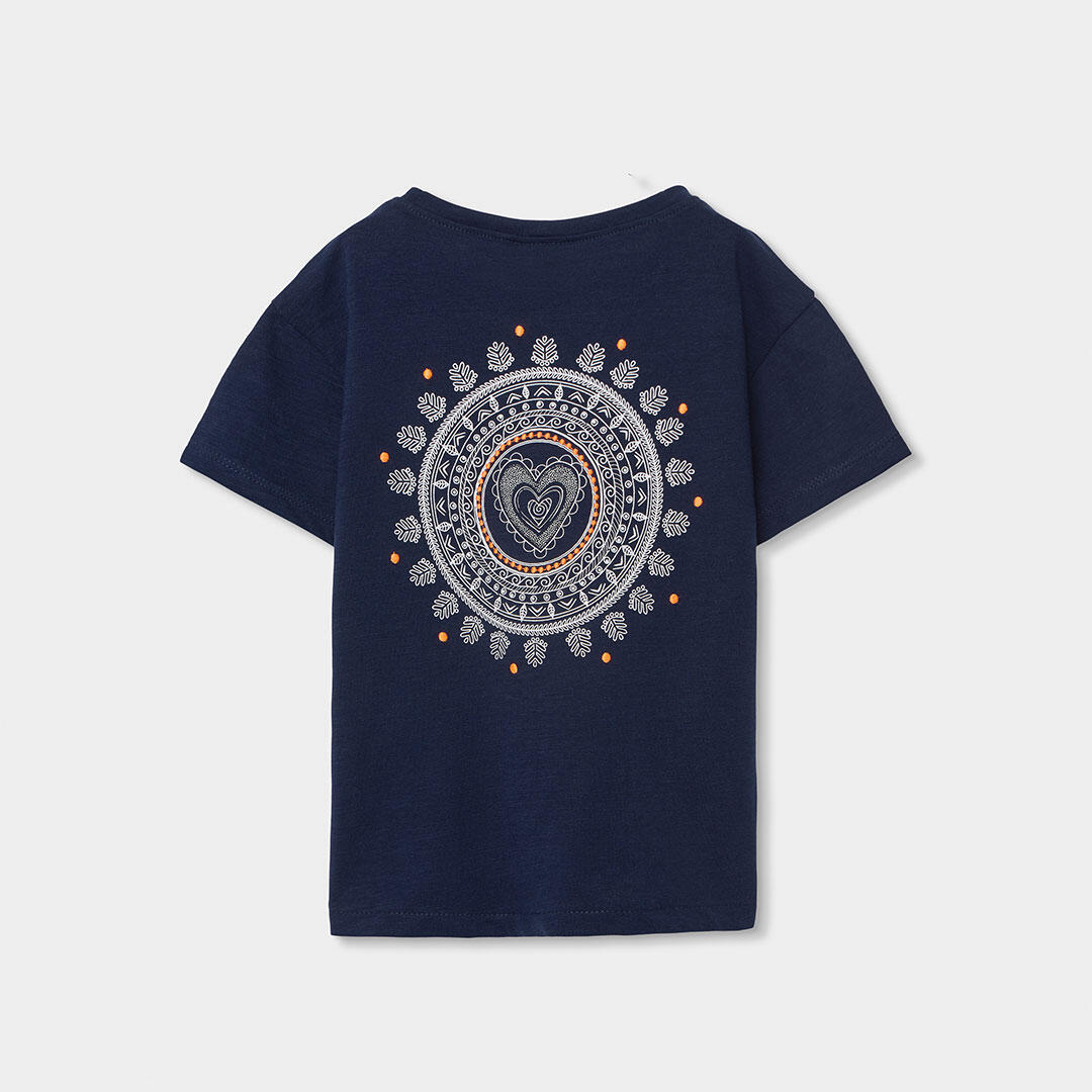 Camiseta niña algodón azul marino 2/4