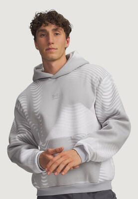 Felpa con cappuccio Uomo UA ICON FLEECE PRINTED HD Grigio