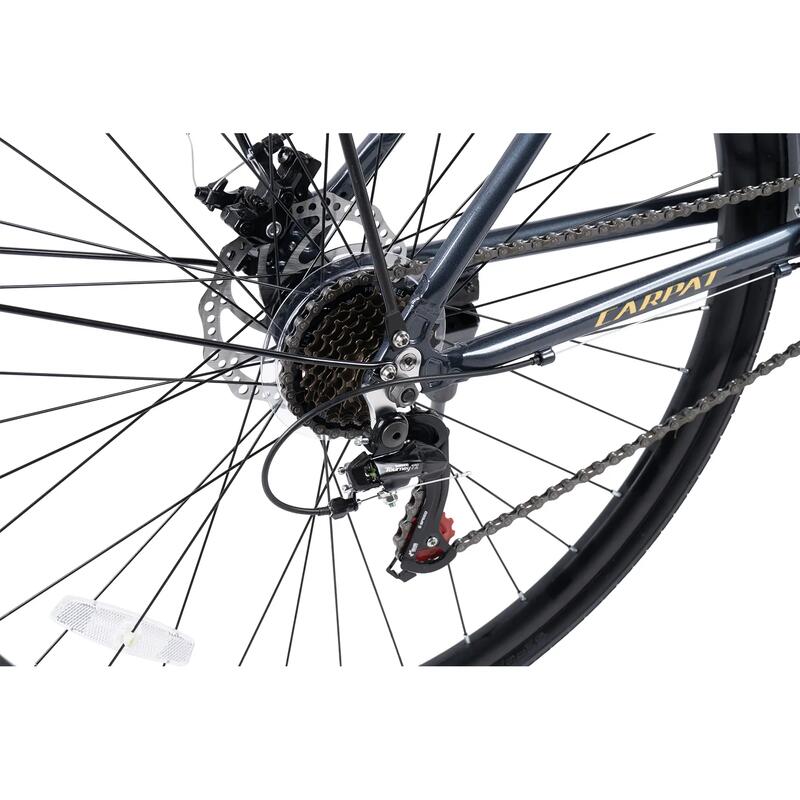 Bicicletă MTB semi-rigidă Roadster City 21v Gri/Alb