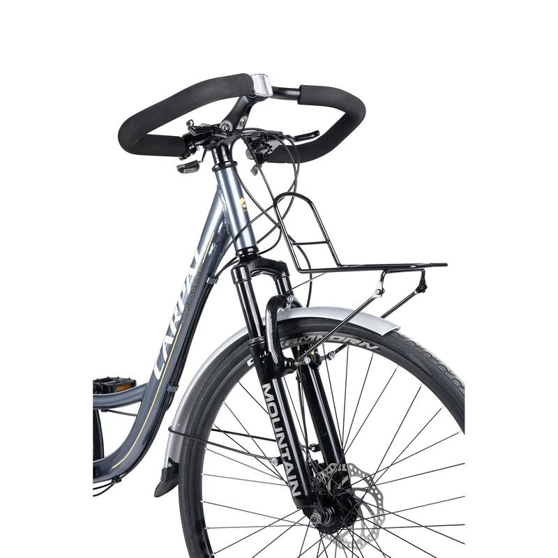 Bicicletă MTB semi-rigidă Roadster City 21v Gri/Alb