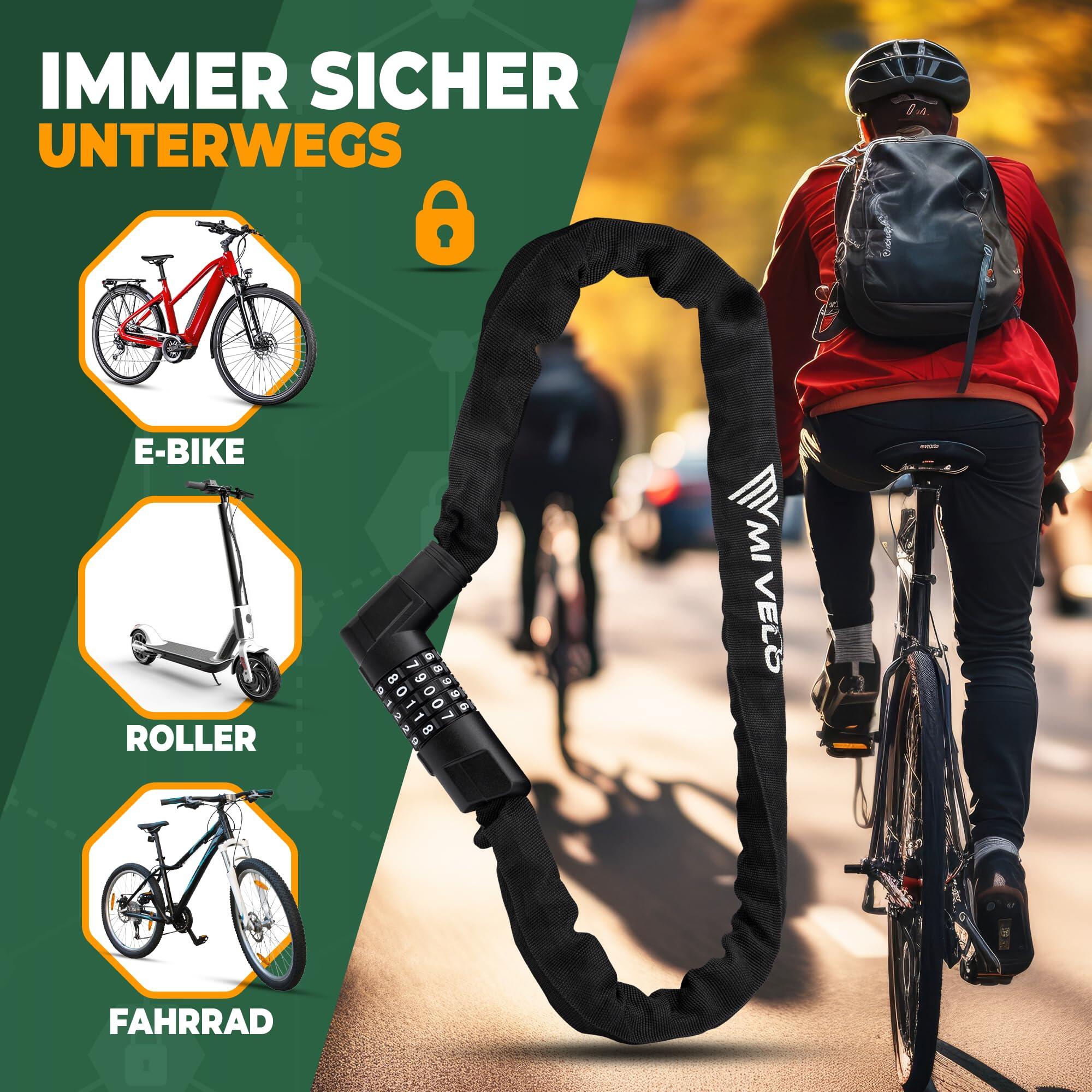 antivol à chaîne haute sécurité pour vélo et vélo électrique - Chaîne carrée 8 3/6
