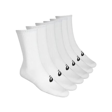 6 PACK OF WHITE ASICS CREW SOCKS
