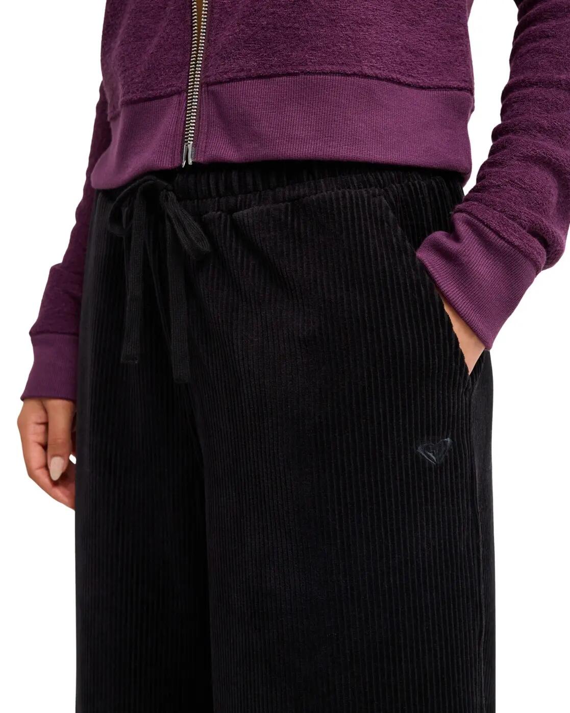 Pantalón amplio de pana LEKEITIO KNIT Negro Mujer 4/4